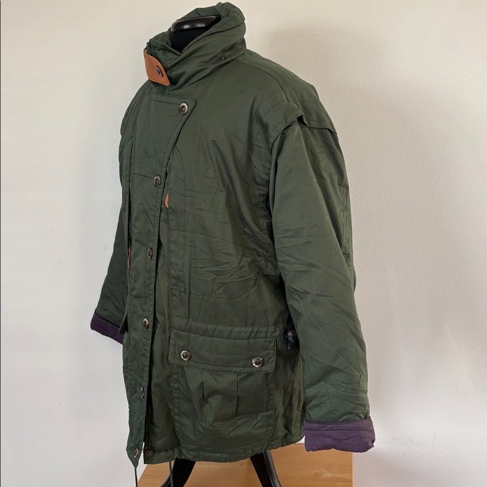 Cabela’s Down Green Quilted Coat with Brown Accents Size XL - Picture 2 of 14